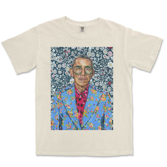 Barack Obama Floral Portrait T-Shirt