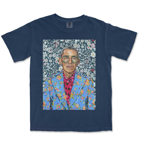 Barack Obama Floral Portrait T-Shirt