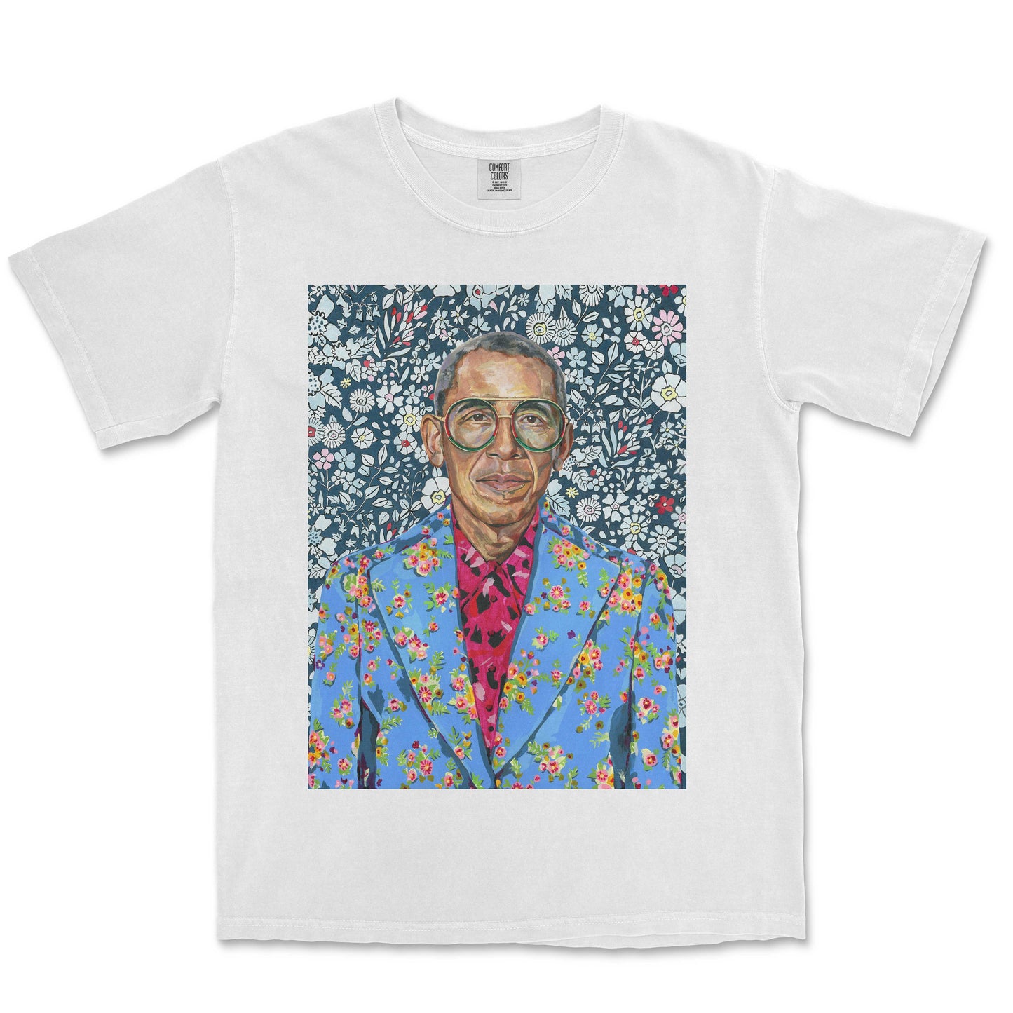 Barack Obama Floral Portrait T-Shirt