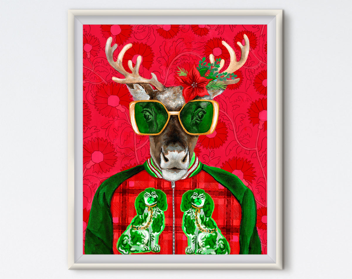 Red Glam Reindeer