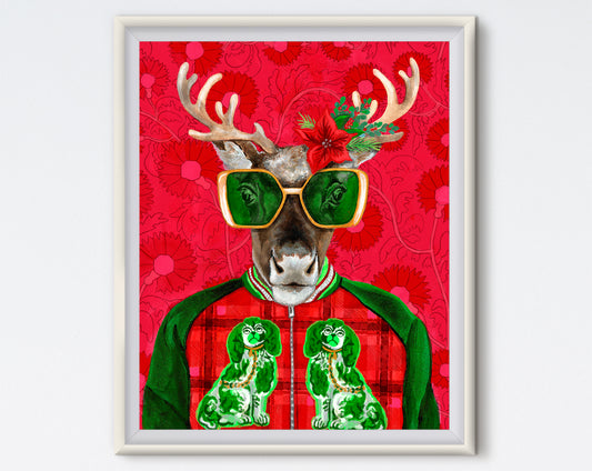 Red Glam Reindeer