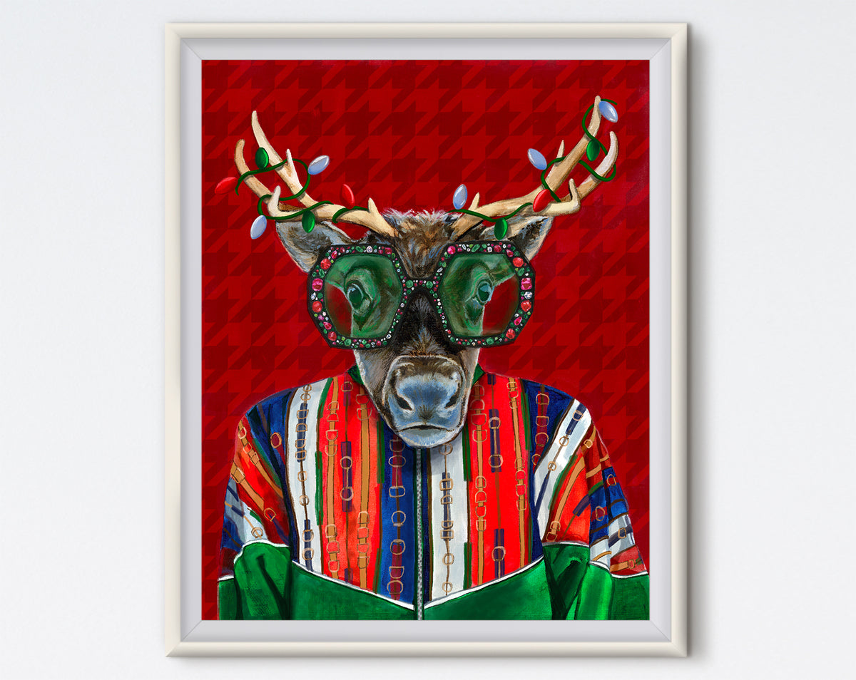 Red Glam Reindeer